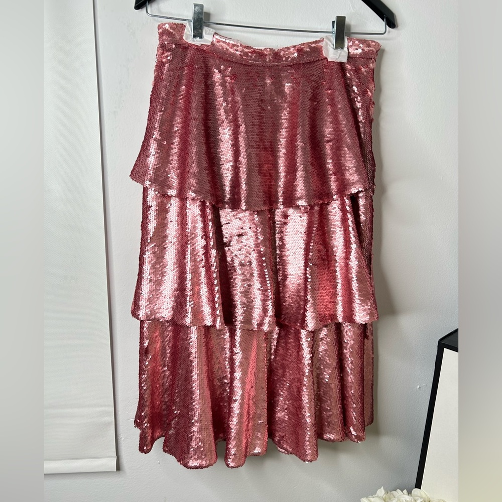 Rachel Parcell Pink Sequin Tiered Midi - Picture 10 of 17